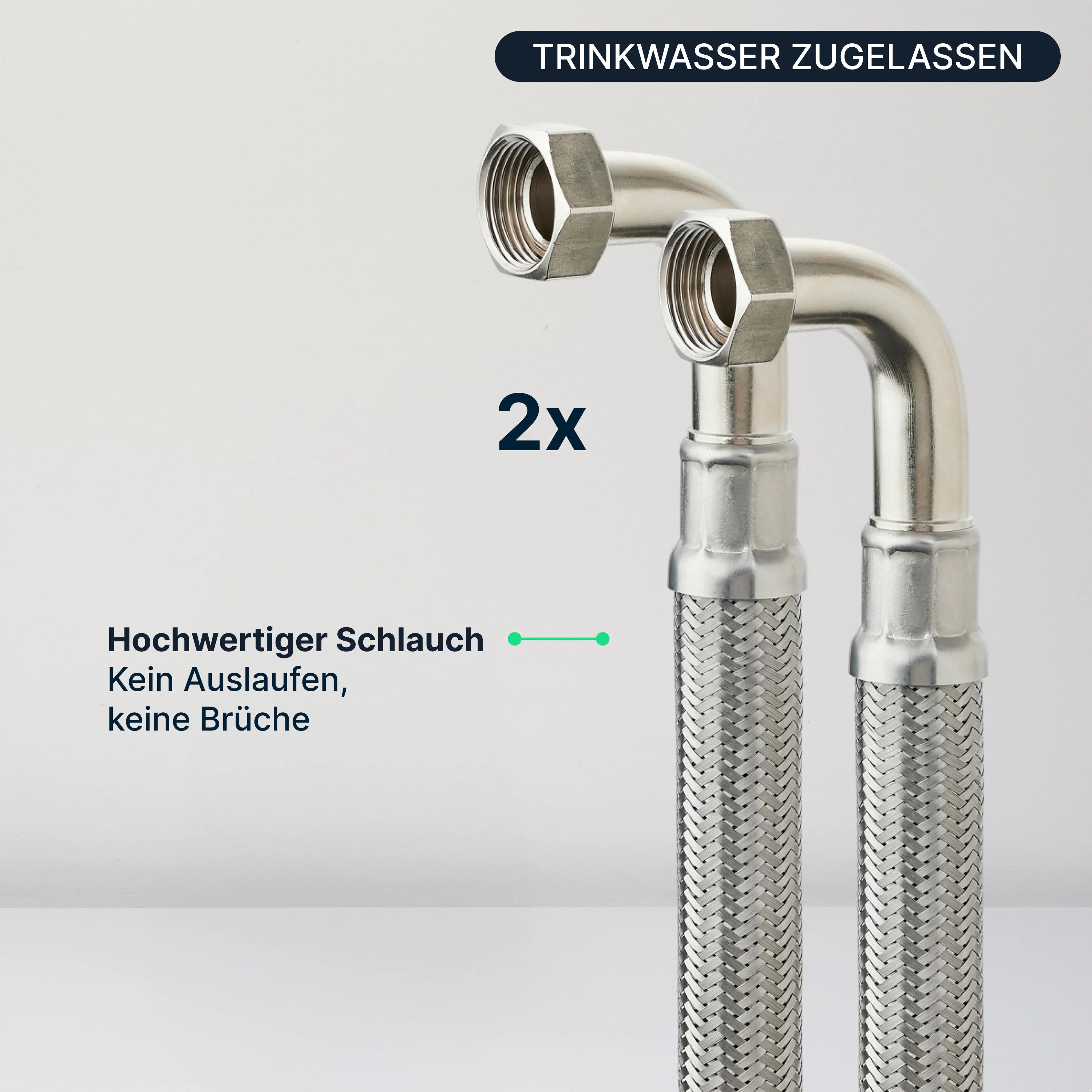 Flexibler Edelstahlschlauch Für Luftkompressoren – 304 Edelstahl, 30,5 Cm, NPT-Anschlüsse, Hitzebeständig Bis 800°F